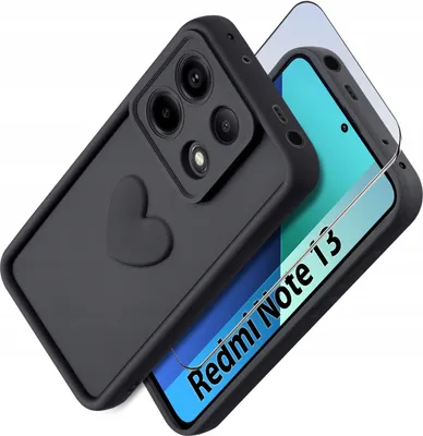 Obrázek produktu pro Pouzdro pro Xiaomi Redmi Note 13 4G silikonové MATOVÉ srdce + Ochranné sklo 9H