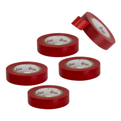 Obrázek produktu pro Elektrikářská izolační páska 15 mm / 10 m, červená, 5 ks