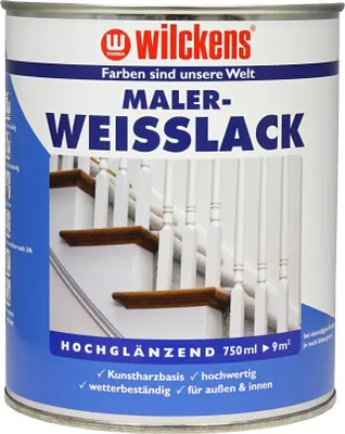 Produktbild von Wilckens Maler Weisslack hochglänzend, 750 ml