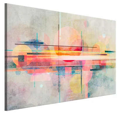 Produktbild von LUMASOUL Leinwand Bilder 1-teilig - Leinwandbild Abstrakt Motiv - Wandbilder Holzrahmen und Webstuhl Wohnzimmer und Schlafzimmer - Bilder 120x80 cm Abstrakt 21