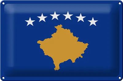 Produktbild von Blechschild Flagge Kosovo 30x20cm Flag of Kosovo