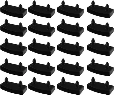 Produktbild von Packung mit 20 Lattenroststützen, 55 mm x 10 mm, schwarze Innenstützen, Kunststoff-Bettwäschezubehör