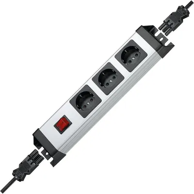 Produktbild von Kopp POWERversal 3-fach, Schalter, GST Ein-/Ausgang, silber-schwarz