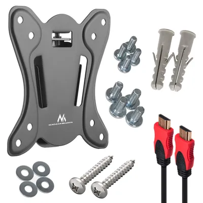 Produktbild von Maclean TV-Halterung max VESA 100x100 13-27" 25kg MC-715A + HDMI 2.0 Kabel 4K 3D UHD 1.8m Kupfer 48 bit