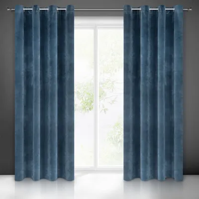 Produktbild von Vorhang RIA dunkelblau marine140x250 cm  Ösen 10