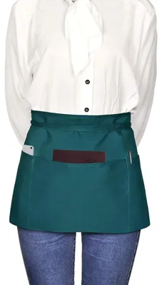 Productafbeelding van Korte schort met 3 zakken, waterdicht, polyester, groen, 70x35 cm, 3 stuks