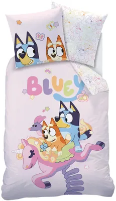 Zdjęcie produktu dla Poszewka na kołdrę Bluey Colorful – 140 x 200 + 63 x 63 cm – bawełna