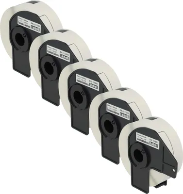 Produktbild von vhbw 5x Rolle mit Halter 400 Etiketten kompatibel mit Brother PT QL-570, QL-580, QL-580N, QL-650, QL650TD, QL-700, QL-710 Drucker - 29mm x 90mm Weiß