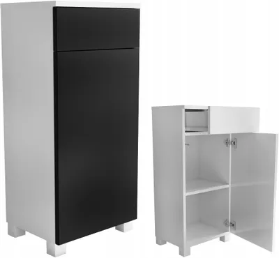 Zdjęcie produktu dla szafka komoda do łazienki 40 czarny mat 40 40cm z szufladą
