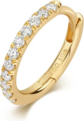 Produktbild von Funkelndes Feuer 18 Karat (750) Gold Damen - Diamant Einzel Knorpel Creole Brillant-Schliff 0.11 Karat H - SI2 - 10mm; TRS3471218KY
