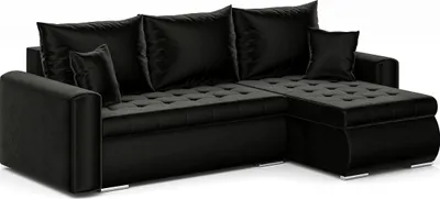 Zdjęcie produktu dla Narożnik Luis L - narożnik, sofa, kanapa, z funkcją spania, pojemnik na łóżko, poduszki i pikowanie, meble tapicerowane, PRAWA Riviera 100