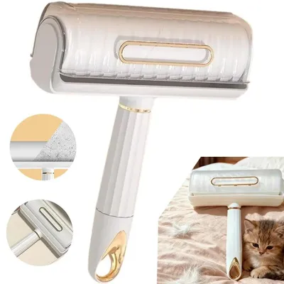 Image de Éliminateur de peluches - Rouleau manuel anti-peluches - Pour les vêtements, les canapés, les tapis et les lits - En plastique