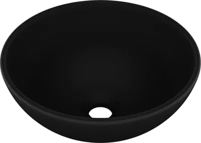 Produktbild von vidaXL Luxus-Waschbecken Rund Matt Schwarz 32,5x14 cm Keramik