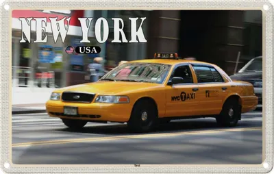 Produktbild von vianmo Blechschild 20x30 cm New York USA Taxi Straßen Bildmotiv Reisemotiv Abenteuer Reisen Urlaub