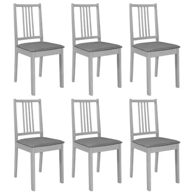 Produktbild von Design New Esszimmerstühle mit Polstern 6 Stk. Grau Massivholz Esszimmerstühle CC15917562