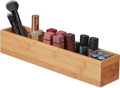 Produktbild von Famanu Bamboe Aufbewahrungsbox für Badezimmer, Küche und Büro - 7x38x8 cm, natur