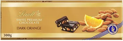 Produktbild von LINDT Goldtafel Schweizer Zartbitterschokolade mit Mandeln und Orangen 300 g