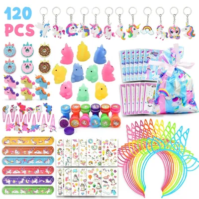 Immagine prodotto di Set di articoli per riempire sacchetti regalo a tema unicorno, ideali per bambine