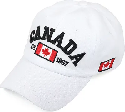 Produktbild von Canada Baseball Cap Mütze Uni Vintage Outdoor Kappe Weiß