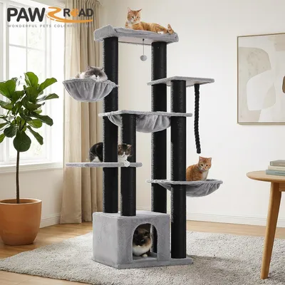 Produktbild von PAWZ Road Kratzbaum Grosse Katzen stabil mit 11cm Stämme, Kratzbaum XXL 170cm