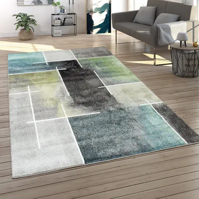 Immagine prodotto di Tappeto soggiorno vintage a pelo corto pastello moderno motivo geometrico colorato dimensioni 70x250 cm