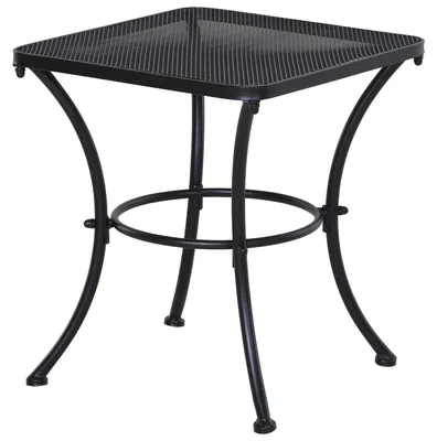 Produktbild von Beistelltisch Schwarzer Gartentisch, Balkontisch, Kaffeetisch Aus Metall Für Terrasse, 45X45X50Cm