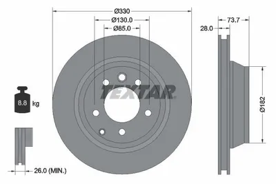 Produktbild von TEXTAR Bremsscheibe Artikel: 92122005