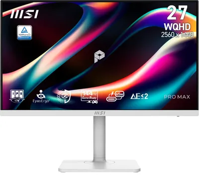 Image de MSI PRO MAX 271QPHW E14 écran plat de PC 68,6 cm (27") 2560 x 1440 pixels Wide Quad HD LCD Blanc