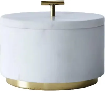 Obrázek produktu pro Solnička s víkem Home ESPRIT White Gold 7,6 x 7,6 x 10 cm 7,6 X 7,6 X 12 CM