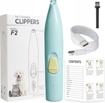 Obrázek produktu pro INF Elektrický zastřihovač chloupků pro domácí mazlíčky, tichý, 2 ks Modrý