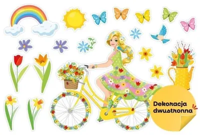 Produktbild von Frühlingsdekoration – Frühlingsgöttin auf dem Fahrrad (20 Teile) – LearnHow