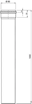Produktbild von Ofenrohr für Pelletofen Senotherm 0,8mm schwarz Ø80mm Länge 1000mm