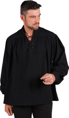 Produktbild von T3163-0100-XL schwarz Herren Piraten-Mittelalter Shirt Gr.XL=56