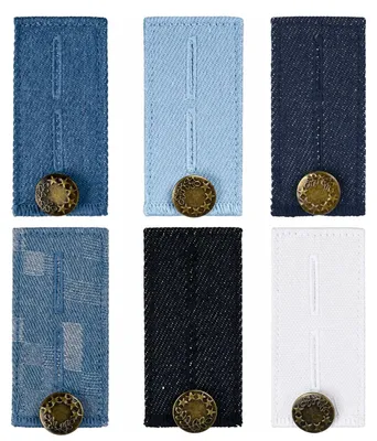 Knopfverlängerer für Hosen, 6 Stück, elastisch, 6 Farben, verstellbar