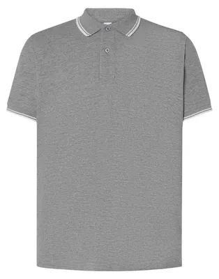Image de JHK - Polo pour homme, chiné, coupe classique LT4597 (S) (gris chiné)