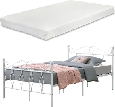 Produktbild von Metallbett 'Apolda' 120x200 cm mit Matratze Weiß