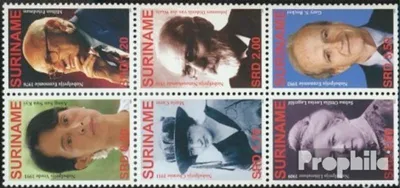 Produktbild von Briefmarken Suriname 2006 Mi 2055-2060 Sechserblock (kompl.Ausg.) postfrisch Nobelpreisträger
