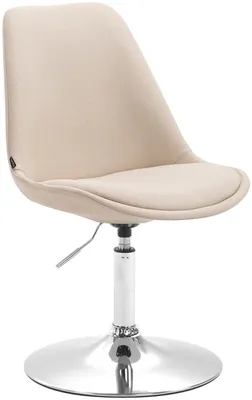 Produktbild von CLP Esszimmerstuhl Maverick Stoff drehbar und stufenlos verstellbar creme Gestell Farbe chrom
