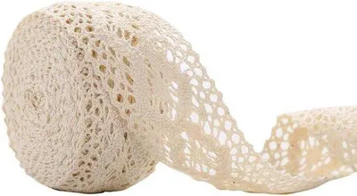 Immagine prodotto di Nastro decorativo in pizzo 10 m Bordo in pizzo di cotone all'uncinetto Nastro decorativo in pizzo Tessuto regalo Nastro per cucito Artigianato Matrimonio Natale Beige 4 cm - Vintage