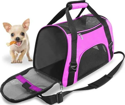 Productafbeelding van Famanu reistas voor huisdieren, geschikt voor katten, honden, konijnen, hamsters - Lila (paars), 47 x 30 x 23 cm, maximaal 5 kg