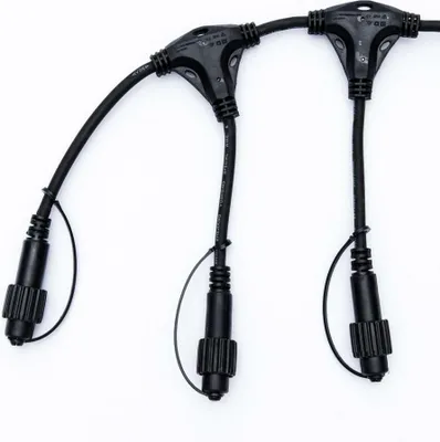 Produktbild von DECOLED T-Hub, 21 Ausgänge, schwarz, IP67