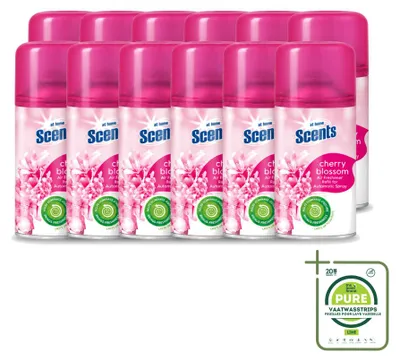 Image de 12 recharges pour diffuseurs d'ambiance "At Home" - Parfum cerisier en fleurs - 250 ml - Lot de 12 pièces