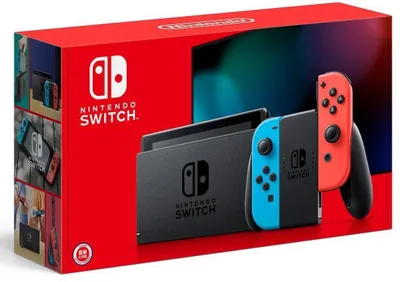 Zdjęcie produktu dla Konsola Nintendo Switch z ulepszoną wydajnością baterii, kolor neonowy czerwony/neonowy niebieski