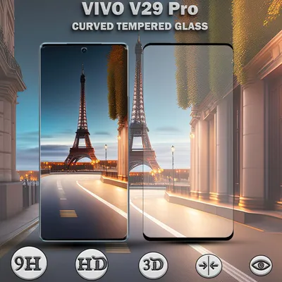 Produktbild von 1-Pack Vivo V29 Pro Displayschutzfolie - Gehärtetes Glas 9H - Super Qualität 3D
