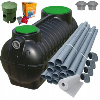 Produktbild von Kleinkläranlage 1000L Hausanlage Ökologische Sickergrube Großes Set