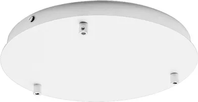 Zdjęcie produktu dla Okrągła metalowa rozeta sufitowa Alice White IP20 do lamp wiszących - nowoczesna podstawa sufitowa, mocowanie 3-otworowe, łatwa instalacja