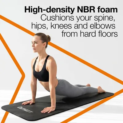 Obrázok produktu pre Fitness podložka s protišmykovou povrchovou úpravou, 183 x 60 cm, tréningová podložka na jogu a pilates