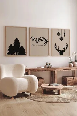 Immagine prodotto di Wallity, Nwyearmdl11, Quadro decorativo incorniciato (3 pezzi), Multicolore, Legno, 33 x 48 cm