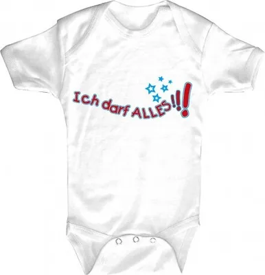 Produktbild von Babystrampler mit Print - Ich darf alles – 08496 weiß - Gr. 0-24 Monate Größe - 12-18 Monate