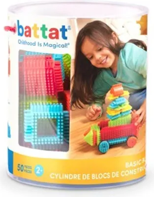 Productafbeelding van Battat Basic Builder: Emmer met 50-delig bouwspeelset met bouwblokken voor peuters